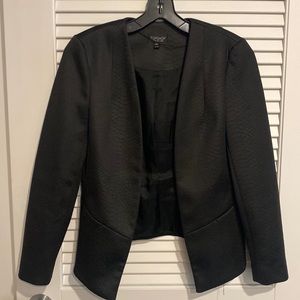 topshop fitted black snakeskin blazer - size 4